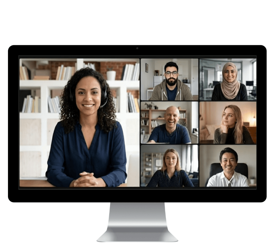 IMac mit Teilnehmern eiens Webinars