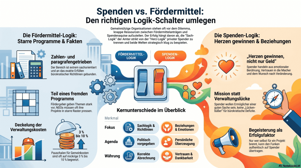 Infografik: Spenden vs Fördermittel 